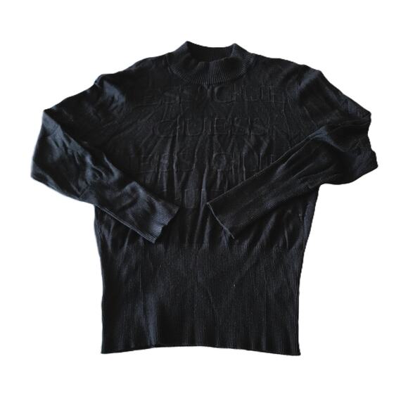 Guess Embossed Signature Logo Mock Neck Knit Sweater XXL - Picture 4 of 9